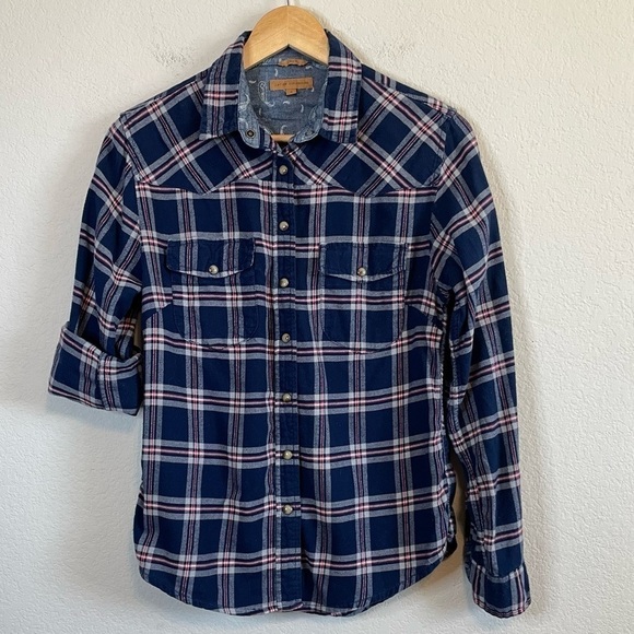 Jachs Girlfriend Bea Blue Plaid Ladies Flannel Shirt Size Small - Picture 2 of 9